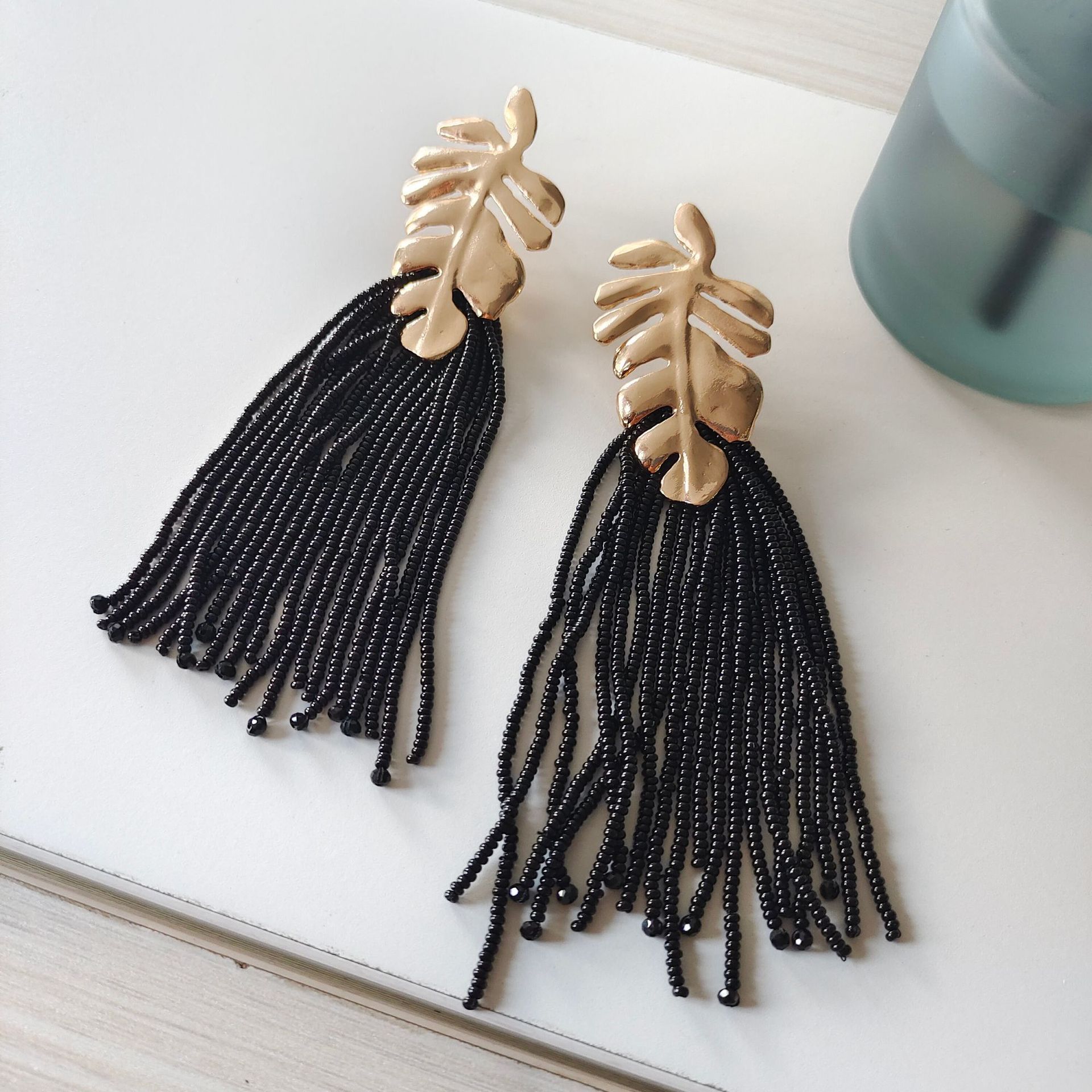 Fashion Leaf Resin Tassel Drop Earrings 1 Pair display picture 10