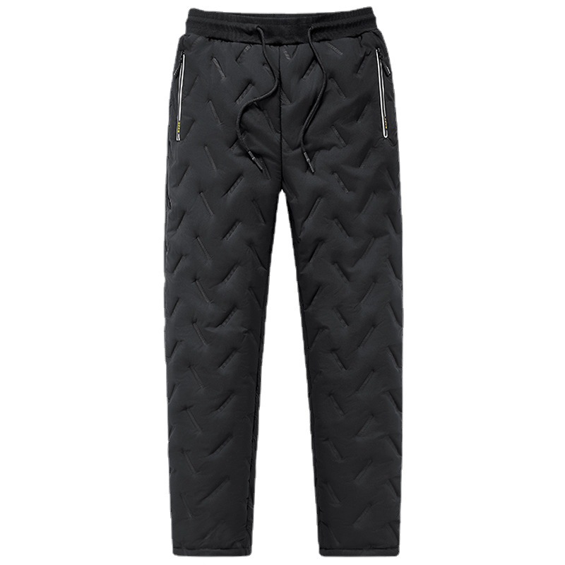 Pantalones de Cachemira invierno nuevos pantalones casuales gruesos forrados de lana de los hombres sueltos más tamaño pantalones largos de algodón cálido hombres