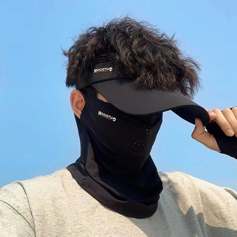 Ciclismo conjunto de pesca guantes de hielo sombrero protector solar máscara de sombrero protector solar máscara de manga para hombres