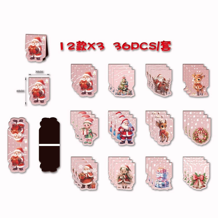 Amazon трансграничная цепочка поставок, магнитная закладка, рождественский мультфильм, милый праздник, магнит Санта-Клауса, магнит для закладок