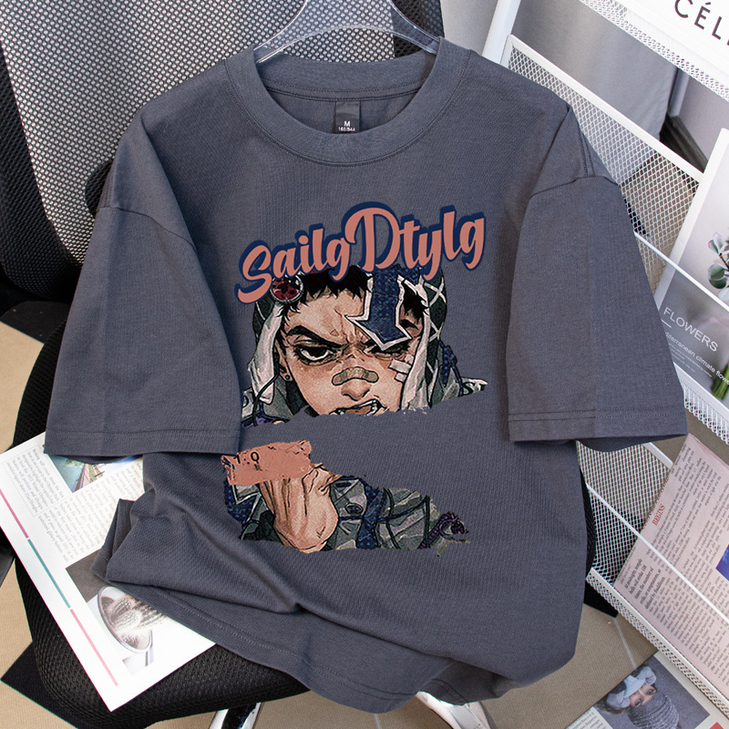 Summer New Cotton Short Sleeve Top Cartoon Anime Characters Printed Handsome Fashionable Hot T-Shirt for Men and Women