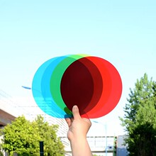 彩色圆片透明pvc塑料片教室环创DIY涂鸦透光幼儿园空中吊饰悬挂件