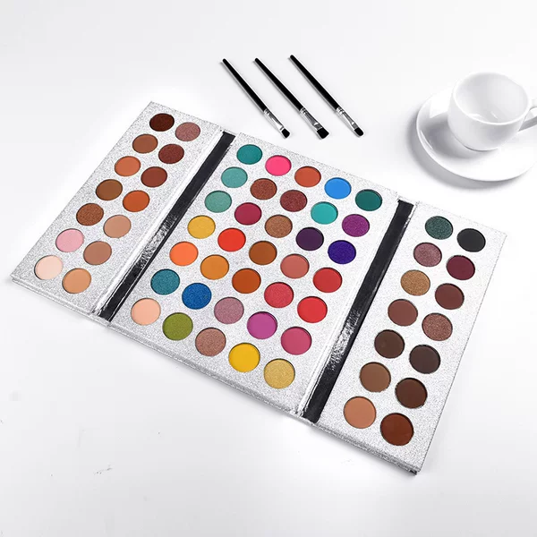 Oaumd Foreign Trade Cross-Border Large Eyeshadow Palette Foldable Silver Paper Eyeshadow Palette Upgrade in Stock Direct Delivery Large