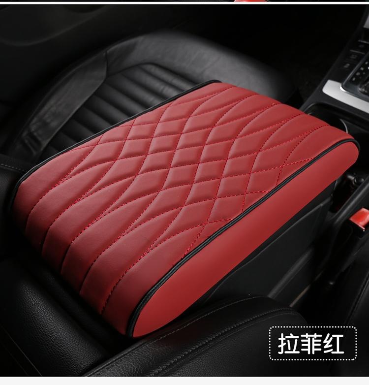 New Nappa Leather Memory Foam Car Armrest Box Cushion Calm Gray Armrest Box Cushion