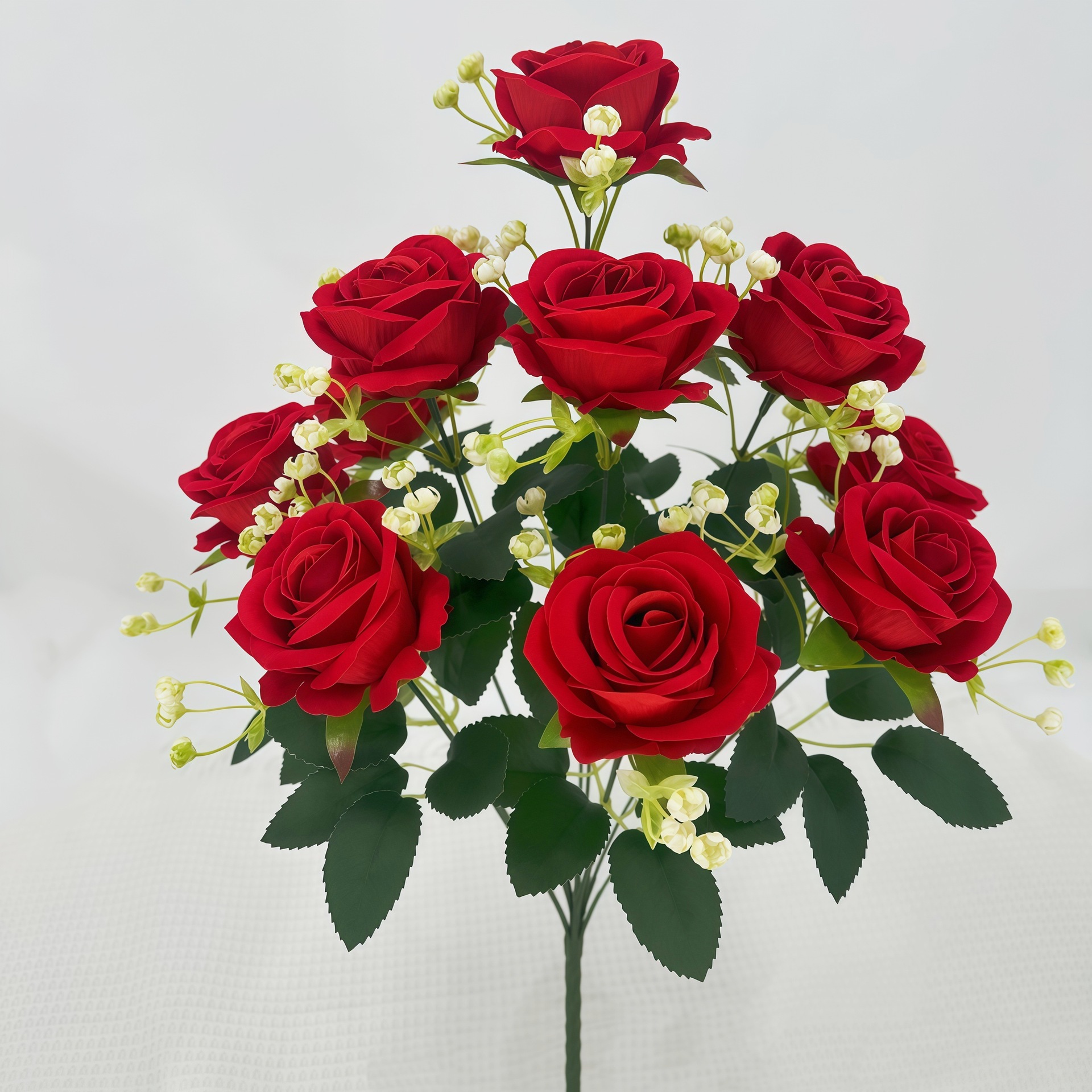 Ramo de Rosas Artificiales de 10 Cabezas de Seda Decorativo para Bodas y Hogar image 1