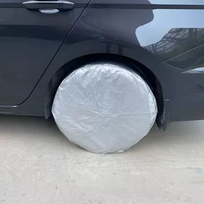 Car Tire Protection Sunshade Dustproof Antifreeze Dog Urine Rainproof Aging Spare Tire Cover Sunshade Wheel Cover (Spare wheel cover) - sedan-4-pack-70-diameter-bright-silver