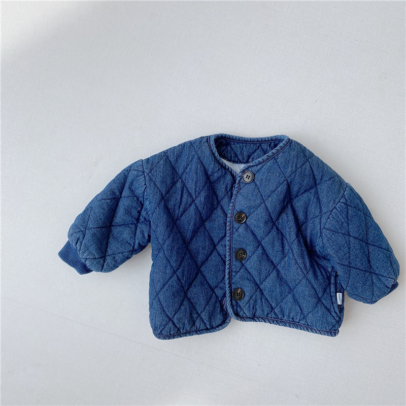Abrigo infantil bebé otoño e invierno ropa estilo coreano ropa para niños bebé Abrigo de mezclilla para hombres y mujeres bebé engrosado abrigo otoño e invierno