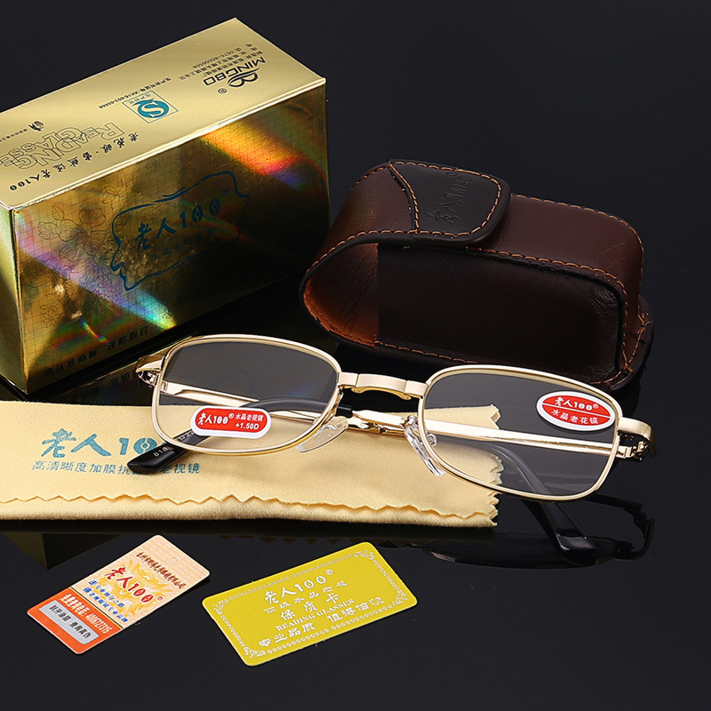 818 crystal piece (gold frame button box)