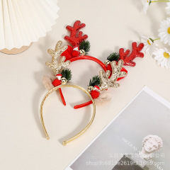 国境を越えたクリスマスのヘラジカの明るいカチューシャがかわいいキノコの鈴鹿の角に頭のカチューシャのパーティーを飾って写真を撮って髪を飾る