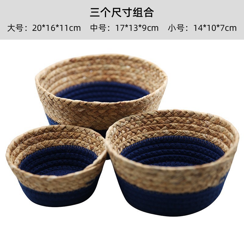 Cesta de almacenamiento terminada de tres piezas-azul