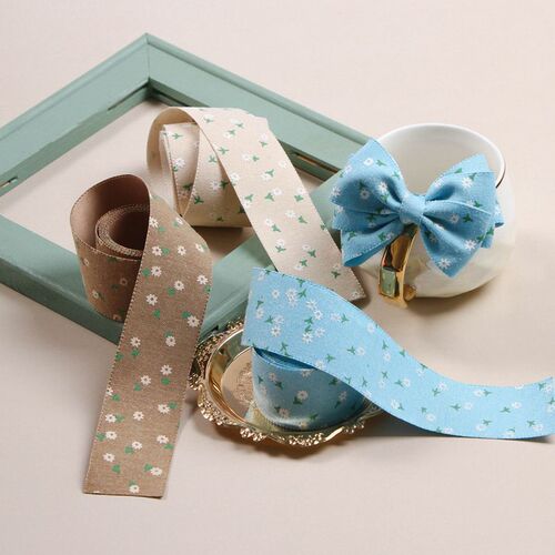 Korean imitation cotton and linen single-sided strawberry printed ribbon diy bow hair accessories clothing accessories gift packaging ribbon