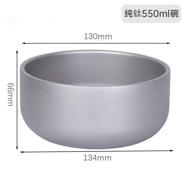 TI チタンボウル二層チタンボウル健康 TI チタン食器断熱抗火傷ボウルハイエンド家庭用丼スプーンアウトドアキャンプ|undefined