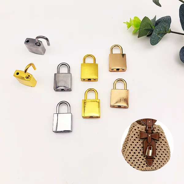 DIY handmade bag accessories, metal padlock, bucket bag crochet decoration, detachable alloy padlock