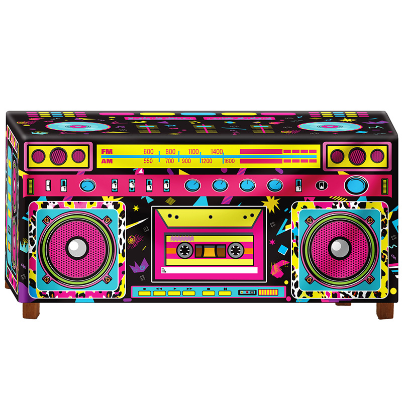 New Disco Theme Radio Table Cover Holiday Birthday Party Decoration Supplies Tablecloth Table Cover Background Cloth