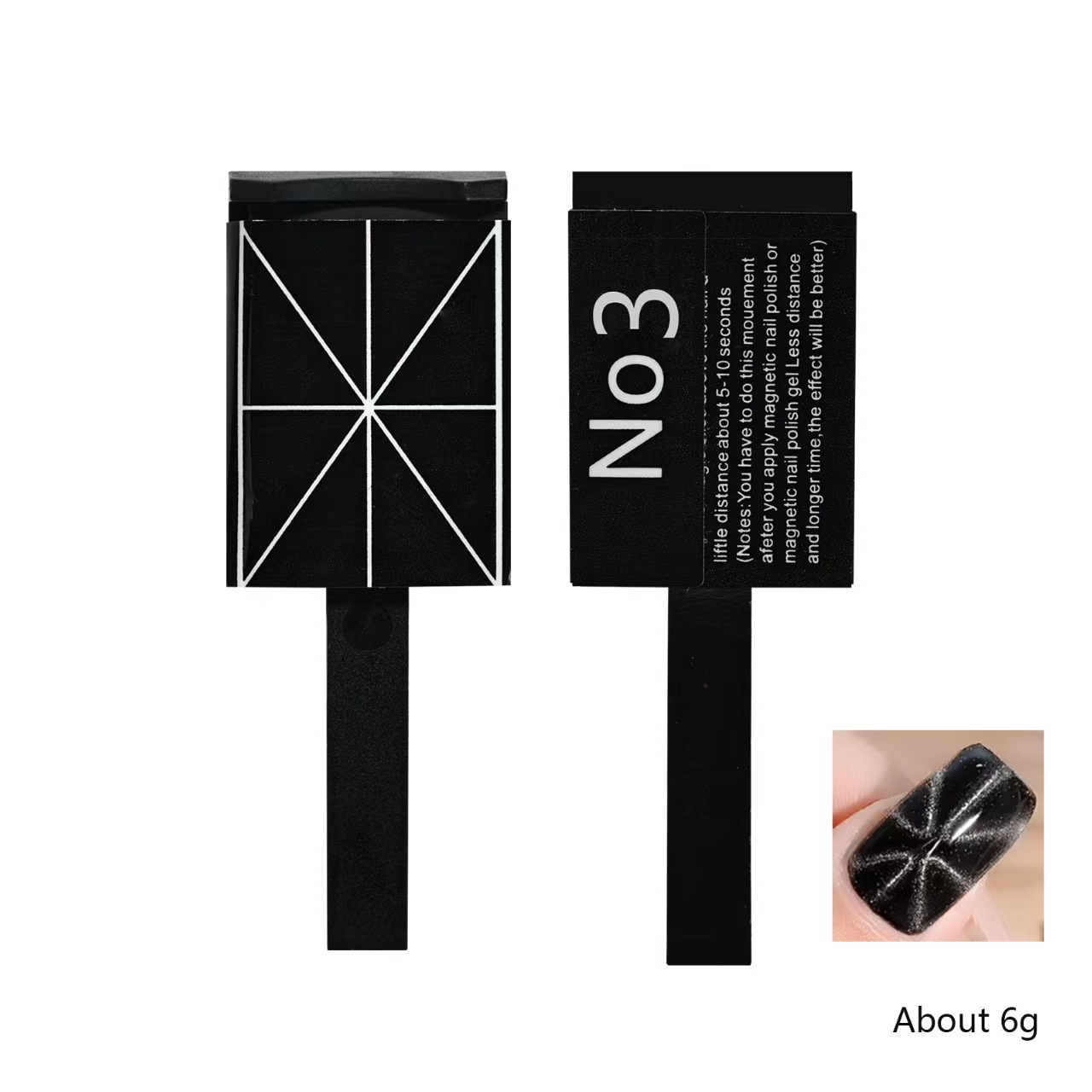 Manicure transfronteriza imán de ojo de gato multifuncional patrón de rayas absorción de hierro piedra fuerte pegamento de ojo de gato imán varilla herramienta