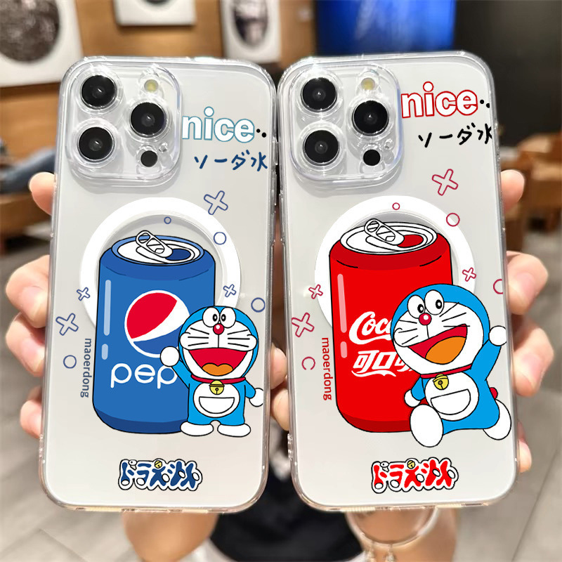 Magnetic Magsafe Suitable for Apple 16Promax Mobile Phone Case Transparent 15 New Iphone13 Doraemon 17