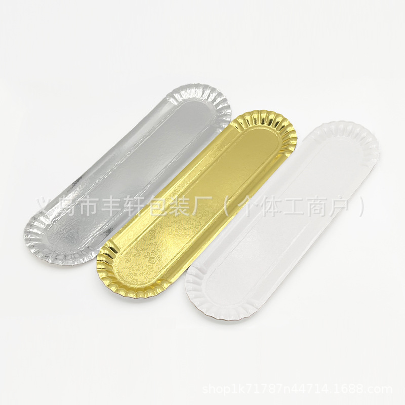 Transfronterizo exclusivo bandeja de papel rectangular desechable bandeja de aluminio dorado bandeja de barbacoa a prueba de aceite bandeja de picnic