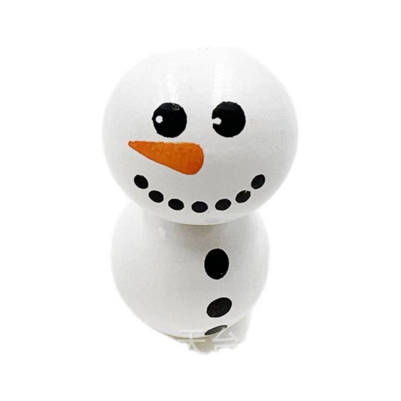 20 ミリメートルホワイトプリントウッドビーズクリスマス雪だるまカラフルなウッドビーズ DIY ホームホリデーデコレーションウッドビーズ|undefined