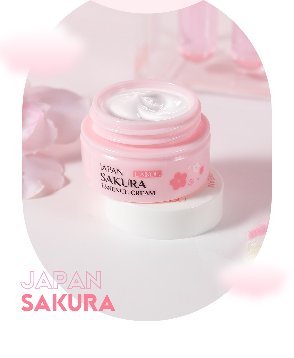 Cross-border LAIKOU Japanese Cherry Blossom Moisturizing Essence Cream 8g Hydrating and Moisturizing Mini Travel Set in stock from the manufacturer undefined