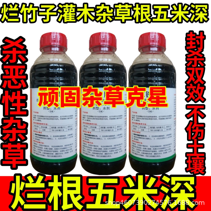 烂竹子灌木杂草根五米深精草铵膦铵盐除草草安草铵磷草胺磷除牛筋
