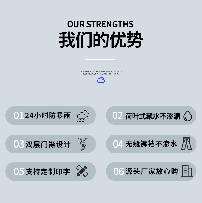 牛津双层分体雨衣雨裤套装