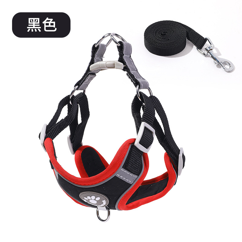 Correa de pecho de tracción para mascotas deerskin terciopelo reflectante a prueba de explosiones correa de pecho perro fuera de tracción ventas directas de fábrica en stock