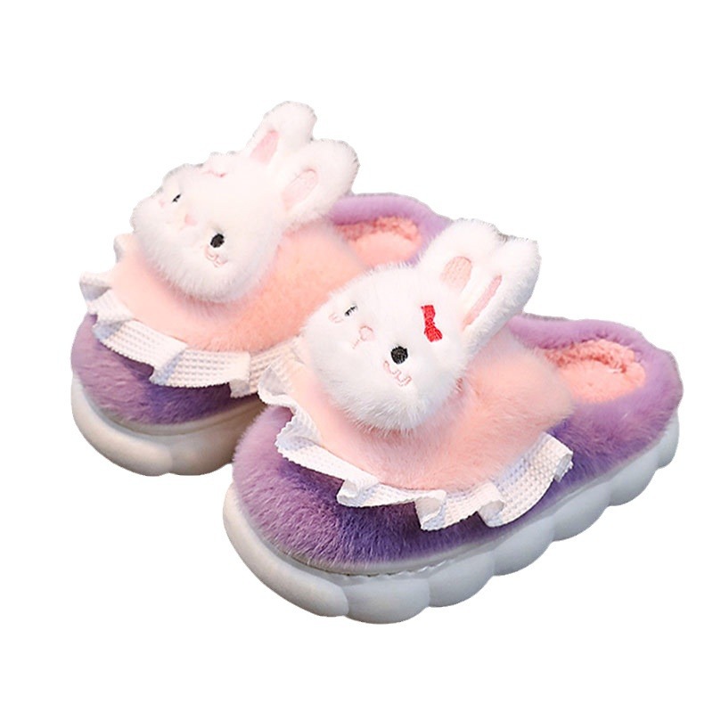 Scarpe da casa da donna in pile open-toe slip-on invernali primaverili da camera morbide e accoglienti in memory foam_voghion.com