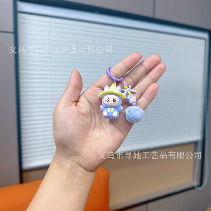 植毛ラブブ人形3歳キーホルダーペンダントクロスボーダーかわいい人形DIYアクセサリー携帯電話アクセサリーペンダント|undefined