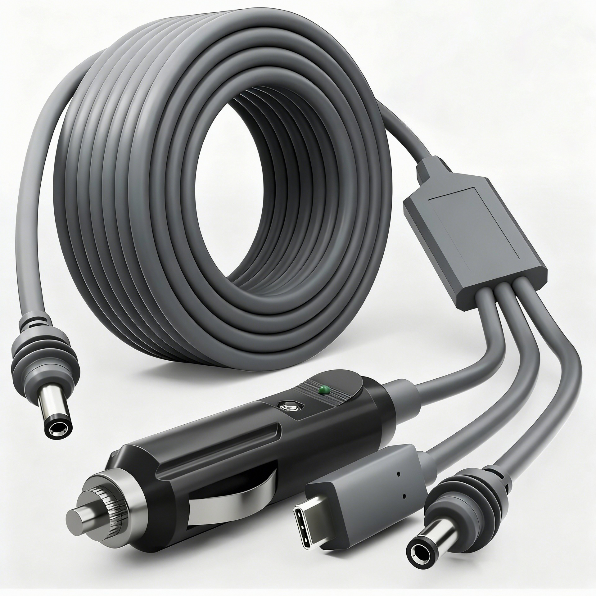 mini 点烟器to DC 5521一分三防水电源线户外通信设备迷你电源线