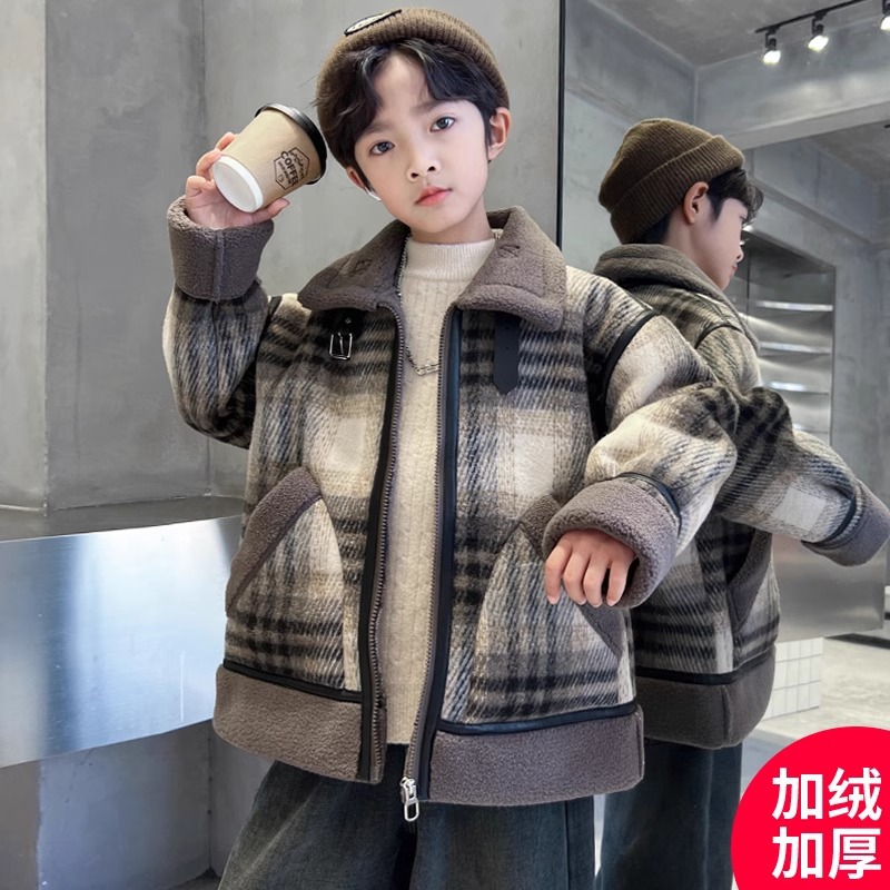 (2개) 아동복 소년 코트 소년의 상부 옷 새로운 두꺼운 기모 겨울면 패딩 코트 따뜻한 HUZHOU ZHILI