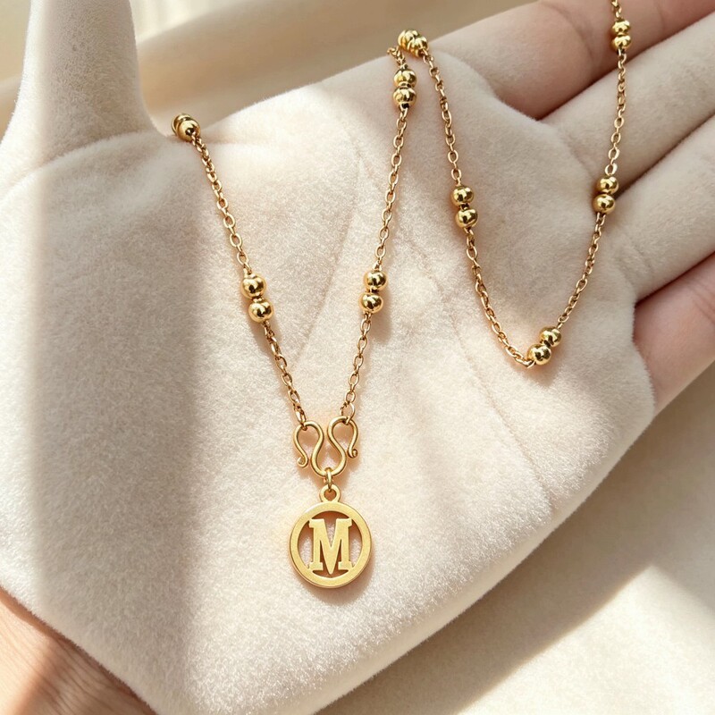 Cross-Border Hot-Selling Personalized Stainless Steel 26-Letter Necklace for Women, Electroplated Gold and Silver Color, Non-Fading, Simple and Versatile Pendant Cross-Border Hot-Selling Personalized Stainless Steel 26-Letter Necklace for Women, Electroplated Gold and Silver Color, Non-Fading, Simple and Versatile Pendant