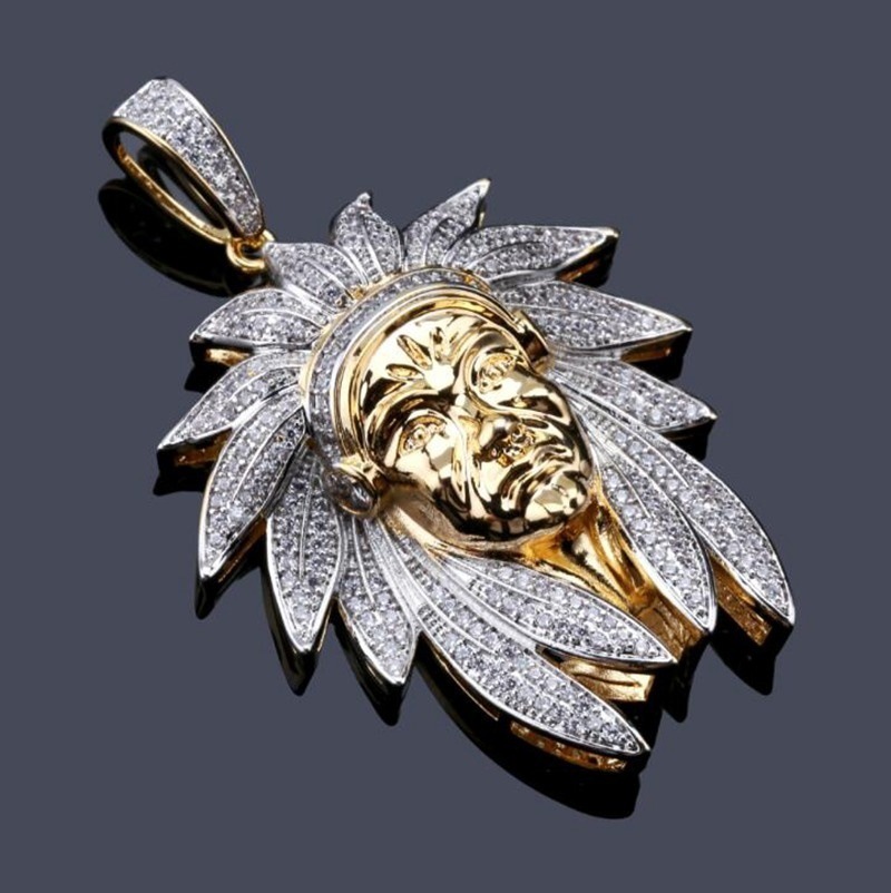 (Cross-border trading), hair accessory, pendant, men's necklace hip-hop style, stone inlay with rhinestones