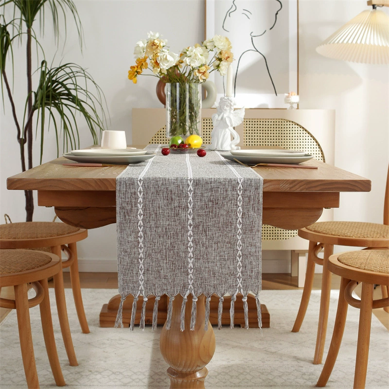 Cross -border Amazon Simple handmade hand -woven hollow Su Table flag household American rural Christmas table cloth desktop