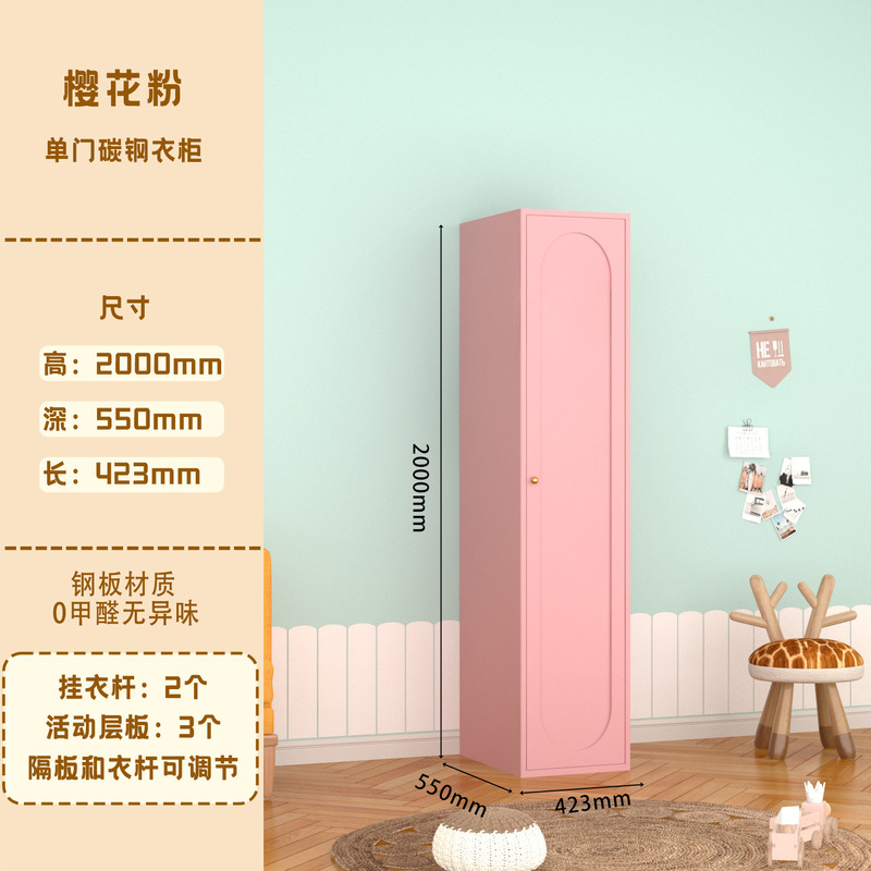 轻法式钢制奶油风衣柜家用卧室环保衣橱多层分区收纳防潮防锈衣柜|undefined