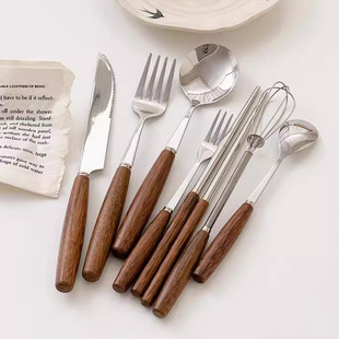 Curious Kaka Korean ins Style Stainless Steel Western-style Tableware Knife and Fork Spoon Household Eating Chopsticks Fork Spoon
