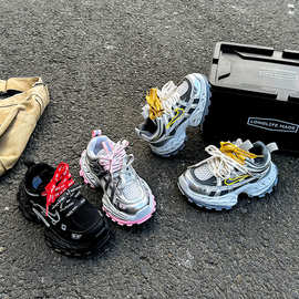 女童潮牌老爹鞋2025春秋季新款儿童网面透气运动鞋男童跑步鞋