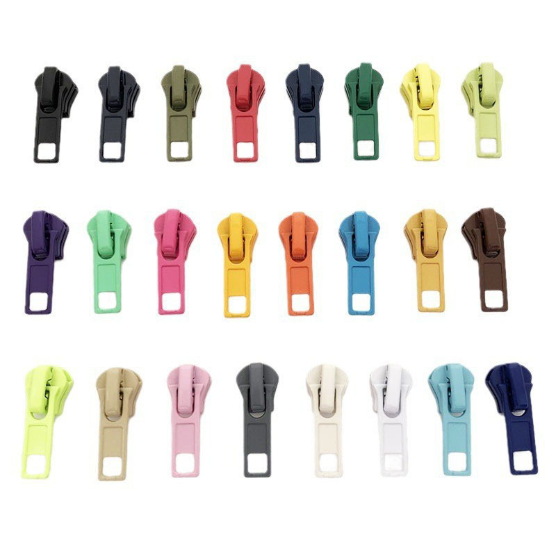 No.5 Resin Zipper Head Clothes School Uniform Lock Head high quality Rubber Teeth Metal Zipper Head Multi-Color Universal