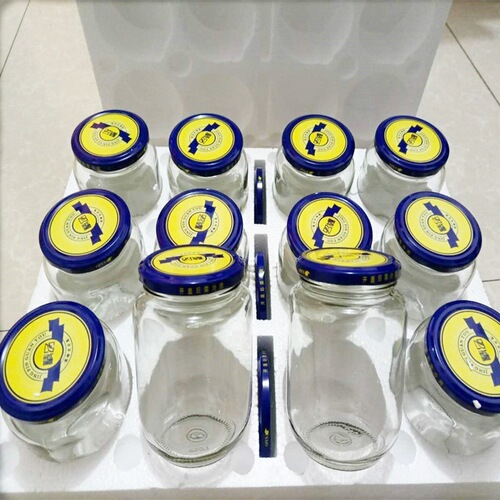 Canned jar empty bottle large size high temperature resistant food grade honey jar sealed can storage glass bottle with lid large capacity