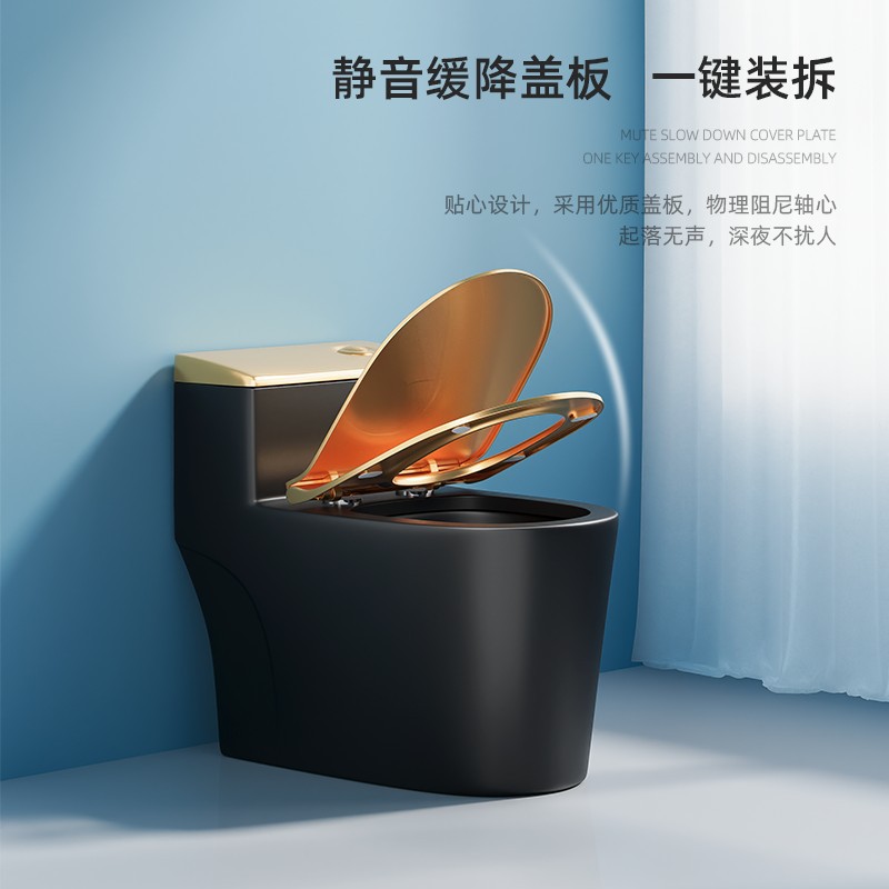 Personalizado creativo asiento de inodoro personalizado asiento de inodoro doméstico oro negro sifon tipo hipertorsión decoración del hotel doméstico