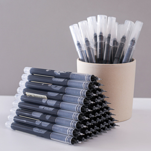 Straight liquid ballpoint pen 0.5 quick-drying needle tube student exam pen office signature pen large capacity gel pen wholesale