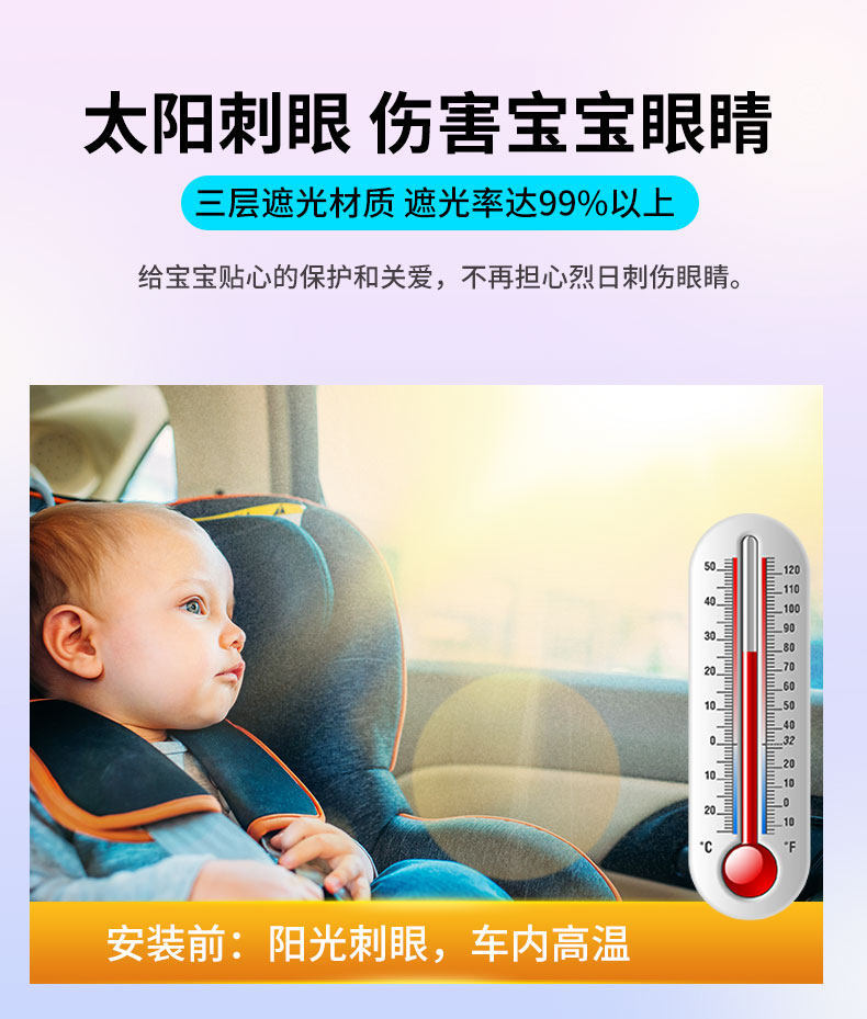 Car Sleeping Curtain, Baby Sunshade, Car Window Privacy Curtain, Magnetic Anti-Peep Sliding Rail Type for Car
