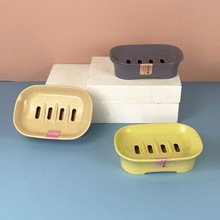 厂家批发简约便携家用无盖沥水皂盒洗手台双层肥皂盒塑料PP香皂架