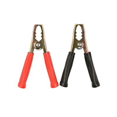 Car battery jumper cables, insulated handle, alligator clips, battery charging clips, red and black positive and negative terminal battery clamps (Power supply, ignition system accessories) - battery-clamp