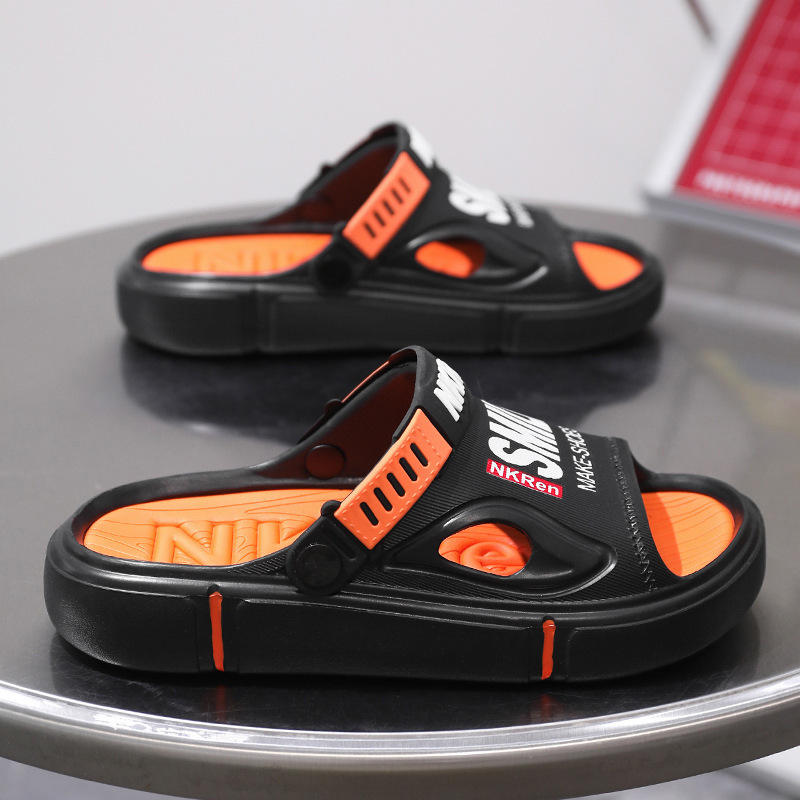 Sandalias y pantuflas de distribución transfronteriza para hombres, ropa exterior de verano, suela gruesa, sensación de mierda, sandalias de playa, tendencia, conducción de dos manos, talla grande