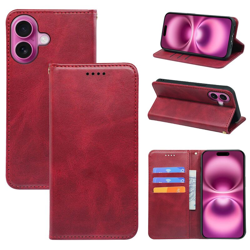 Suitable for Apple iPhone 17 Calfskin Strong Magnetic 17 Air Stand-Type 17 Pro Mobile Phone Leather Case Hot-Selling Model Suitable for Apple iPhone 17 Calfskin Strong Magnetic 17 Air Stand-Type 17 Pro Mobile Phone Leather Case Hot-Selling Model