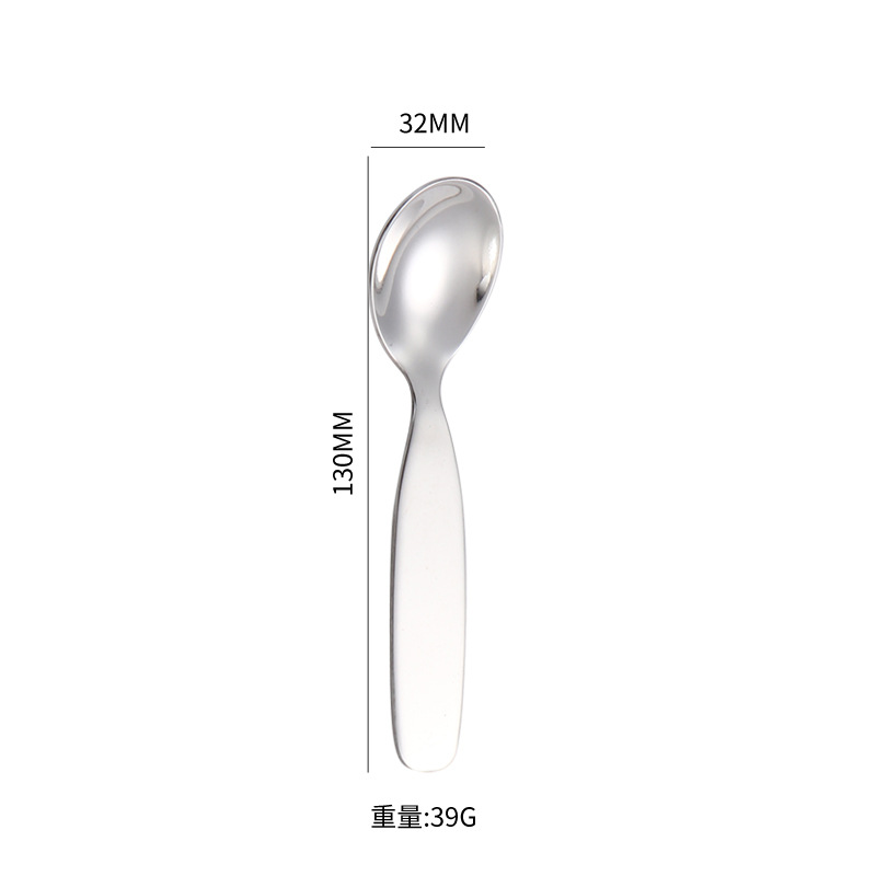 316 Acero inoxidable para niños cuchara tenedor para bebés vajilla linda gruesa de dibujos animados cuchara china para niños comiendo y bebiendo sopa cuchara