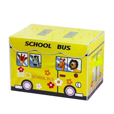 卡通图案收纳箱植绒绣花牛津布收纳盒儿童衣物整理箱玩具储物箱