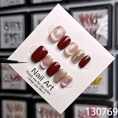 【合集批發13-1】甲片美甲法式貓眼紅色手工穿戴甲手作高級假指甲