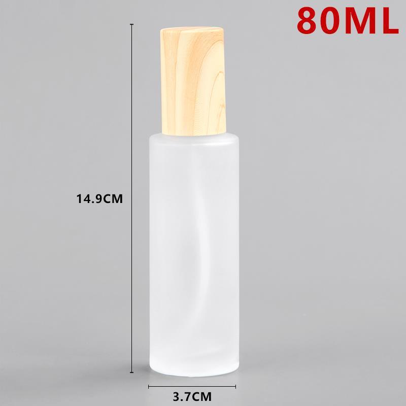 Grano de madera artesanal botella de vidrio cosmética esencia botella de vidrio cosmética sub-botella crema de tóner botella vacía