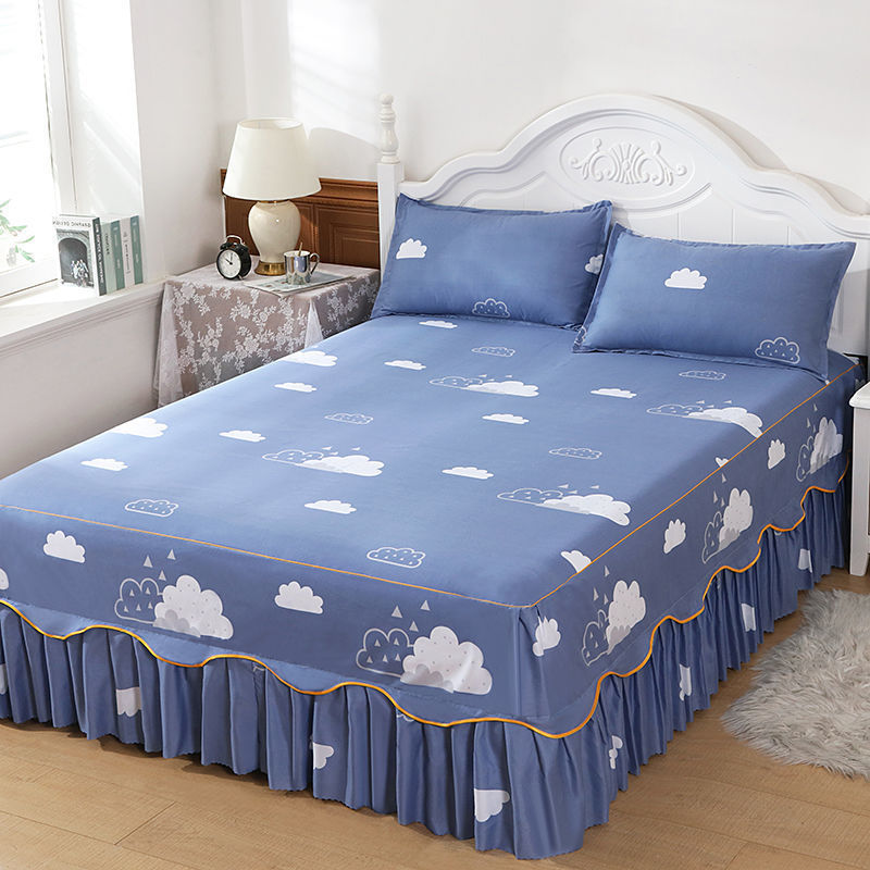 Bed Cover, Cotton Non-Slip Single-Piece Bed Skirt, Korean Style Bed Cover, Non-Pilling Bed Surround, Simmons Protective Cover, One-Piece Drop Shipping